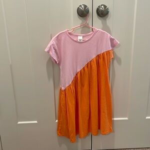 Open Edit Kids' Colorblock Organic Cotton T-Shirt Dress